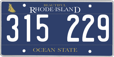 RI license plate 315229