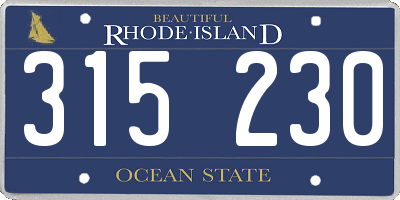 RI license plate 315230