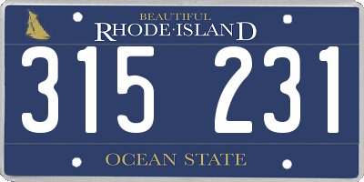 RI license plate 315231