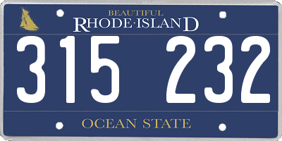 RI license plate 315232