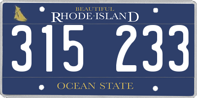 RI license plate 315233
