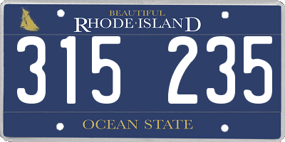 RI license plate 315235