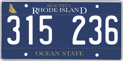 RI license plate 315236