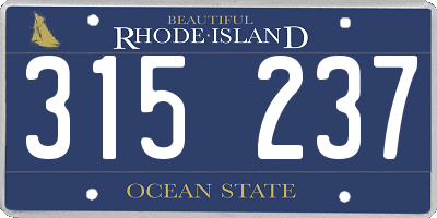 RI license plate 315237