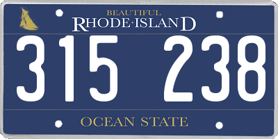 RI license plate 315238