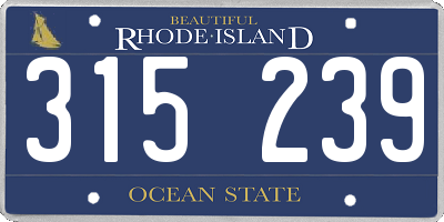 RI license plate 315239