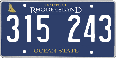 RI license plate 315243
