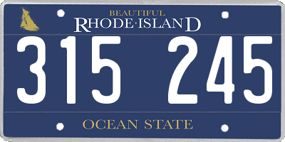 RI license plate 315245