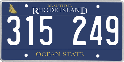 RI license plate 315249