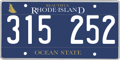 RI license plate 315252