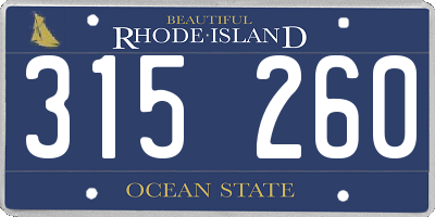 RI license plate 315260