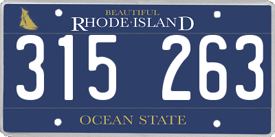 RI license plate 315263