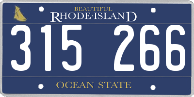 RI license plate 315266
