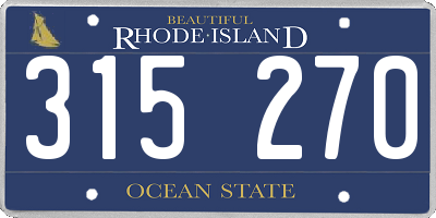 RI license plate 315270
