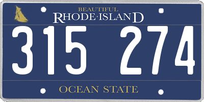 RI license plate 315274
