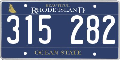 RI license plate 315282