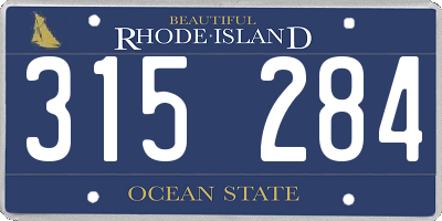 RI license plate 315284
