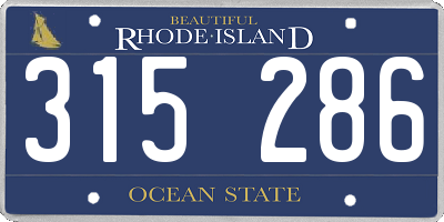 RI license plate 315286