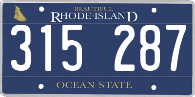RI license plate 315287