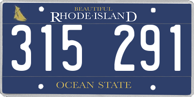 RI license plate 315291