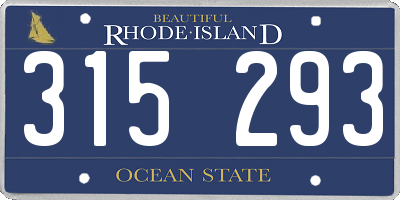 RI license plate 315293