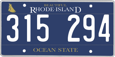 RI license plate 315294