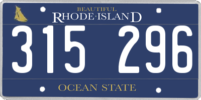 RI license plate 315296