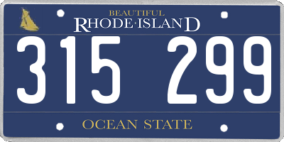 RI license plate 315299