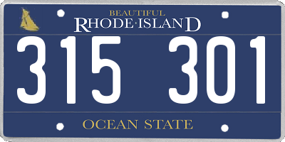 RI license plate 315301