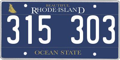 RI license plate 315303