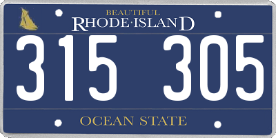 RI license plate 315305
