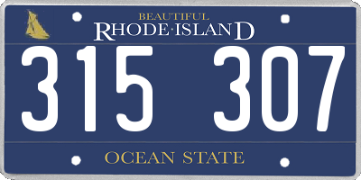RI license plate 315307