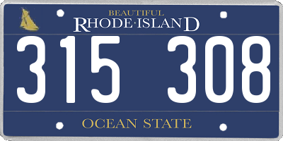 RI license plate 315308