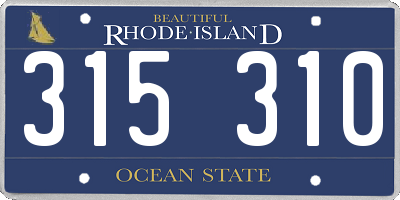 RI license plate 315310