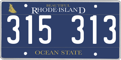 RI license plate 315313