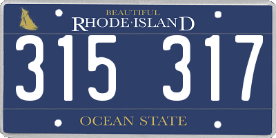 RI license plate 315317