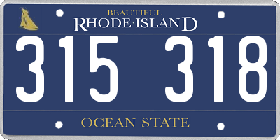 RI license plate 315318