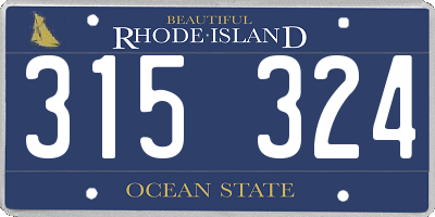 RI license plate 315324