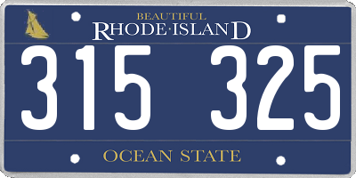 RI license plate 315325