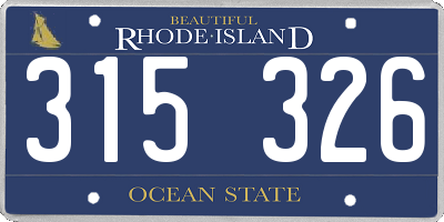 RI license plate 315326