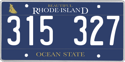 RI license plate 315327