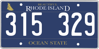 RI license plate 315329