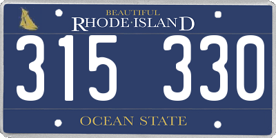 RI license plate 315330