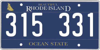 RI license plate 315331