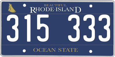 RI license plate 315333