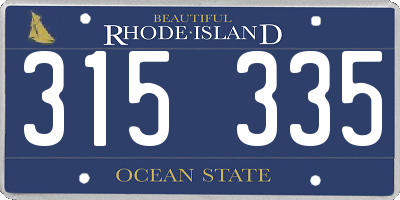 RI license plate 315335