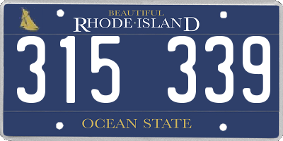 RI license plate 315339