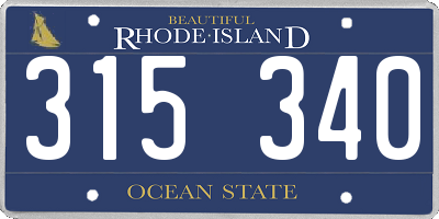 RI license plate 315340