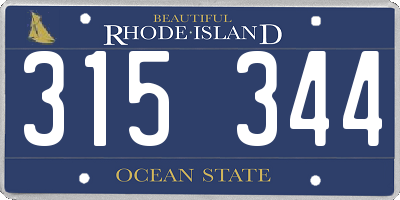 RI license plate 315344