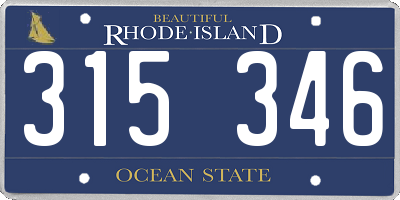 RI license plate 315346